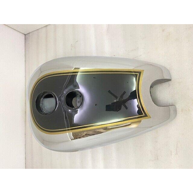 ARIEL TWIN PLUNGER BLACK & CHROME STEEL PETROL FUEL GAS TANK |Fit For