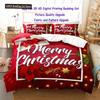 Julesengesett Polyester Dynetrekk Dynepute Putetrekk 3D Rød Dobbel Full King Queen Twin Enkel 2/3 stk Soverom