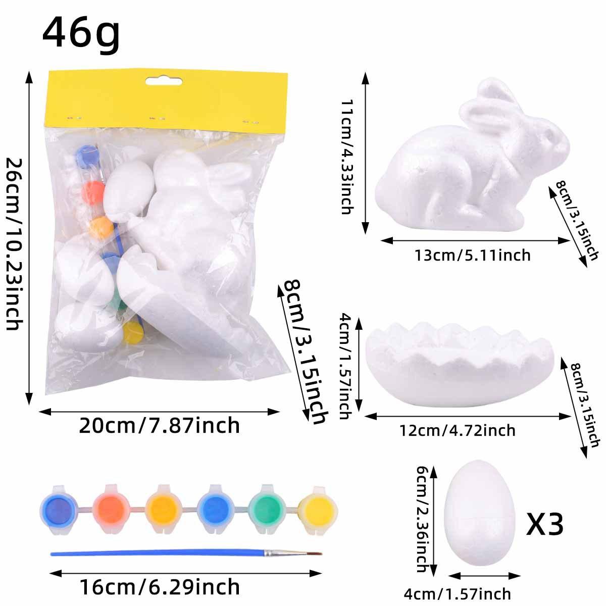 

Набор для украшения пасхальных яиц Набор для рисования на Пасху с 6 цветами красок Кисть DIY Пенопластовое яйцо для ручной работы для Пасхи