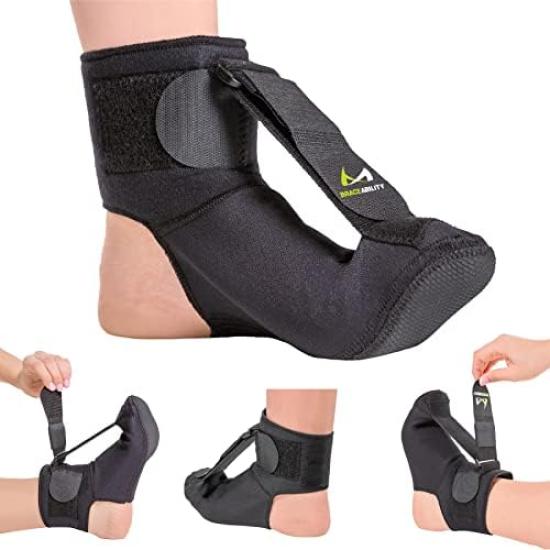 

Plantar Fasciitis Soft Night Sock Stretching by BraceAbility Splint-L чорний