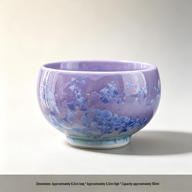 Exquisite Crystalline Glaze Ceramic Tea Cup Set - Gongfu Style for Elegant Tea Tasting
