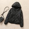 New Autumn and Winter Light Down Jacket Women's Short Hooded V-neck Loose Warm Jacket Type Light
