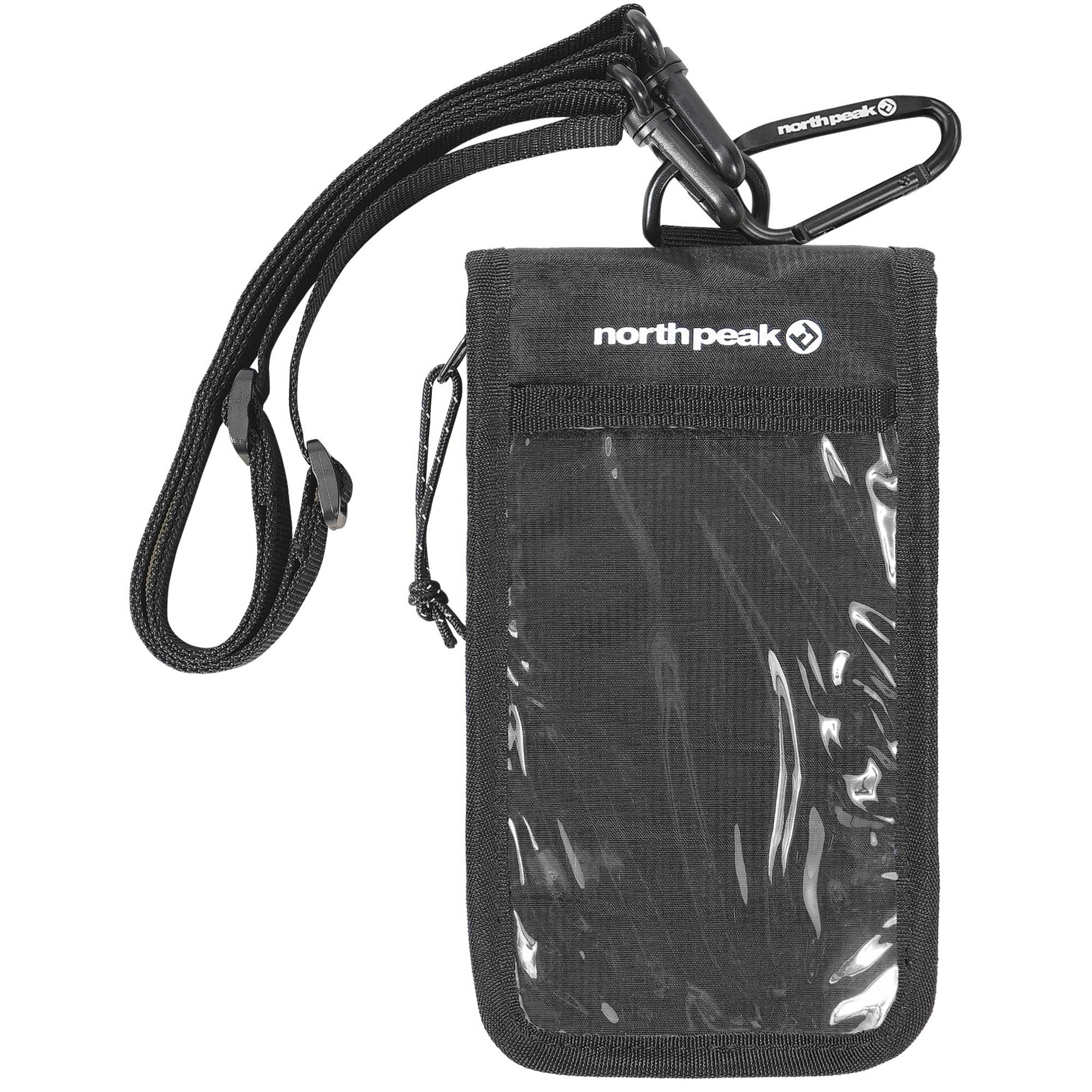 

North Peak Pass Case, Ticket Case, Lift Ticket Holder [Carabiner, Coin Case, Smartphone Storage] NP-5405 BK