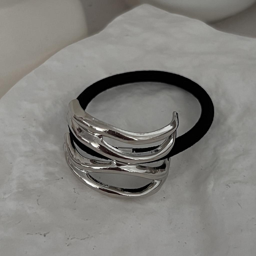 2025 New Hollow Curved Hair Band Summer Versatile High-end Sense Headrope Hair Tie Hair Ponytail Hair Accessories
