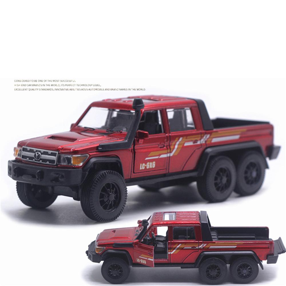 Automodell Toyota LC-6X6 im Maßstab 1/32, Legierungs-ABS-Material, Legierungsautospielzeug, hohe Simulation, langlebig, robuste, helle Farbe, für Geschenke
