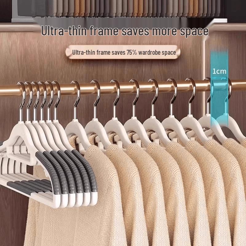 Rotatable Non-Slip Wide Shoulder Hanger for Wet/Dry Use - Multi-Functional, Traceless, Thickened Plastic Clothes Hanger