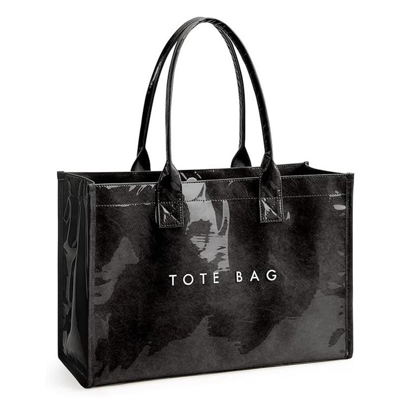 

Laptop Storage Bag Clear Kraft Paper Waterproof Tote Bag Large Capacity Top-handle Shopper Bag Women s Commuter Shoulder Bag