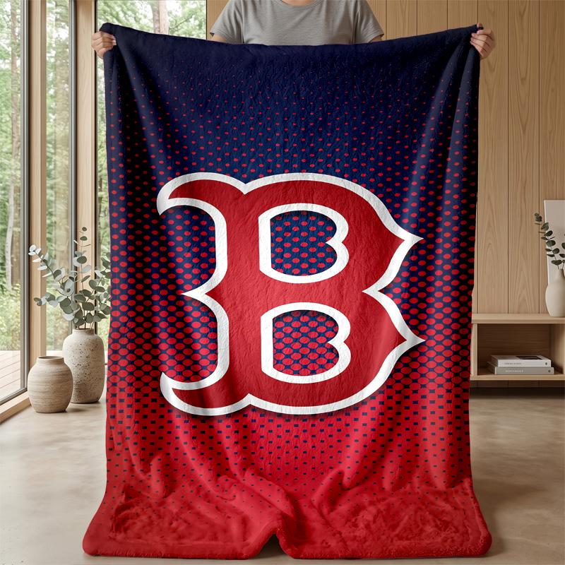 Boston Red Sox Flannel Fleece Blanket Cozy Warm Throw Blanket For Couch Bed Travel All Season Use