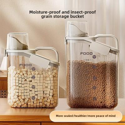 Secchio Ermetico con Grana per Cereali Secchio per Cereali da Conservazione Secchio per Cereali per Animali Domestici Cibo per Gatti Cibo per Cani A Prova di Umidità Accessori per Cani