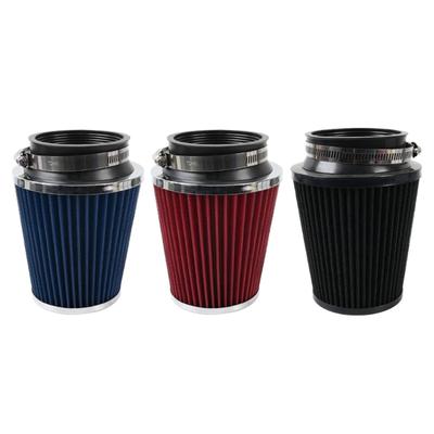 Car High Flow Air Filter Cold Air Intake Universal Filters 3" 76mm for Sport Racing Car Engine Air Inlet