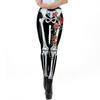 Halloween Pants Fashion Printed Stretch Leggings Pumpkin Head Skull Rack Digital Printed Small Foot Leggings