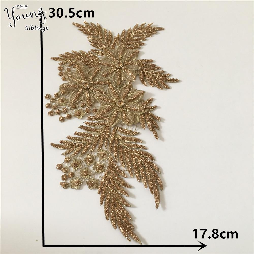 Computer Embroidery Gold Thread Lace Collar Sequined Rhinestone Diy Lace Lace Clothing Accessories