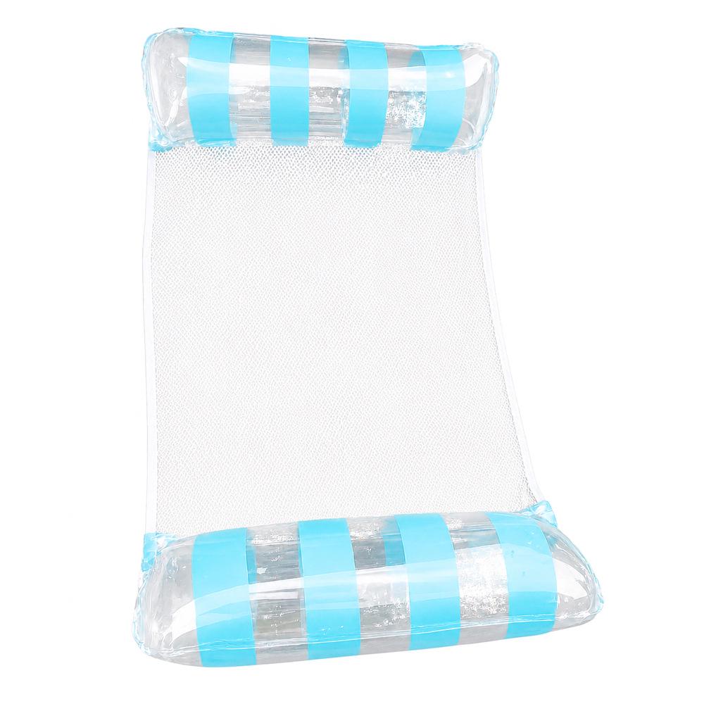 Inflatable Hammock Floating Chair with Backrest - Foldable Summer Pool Party Lounger.