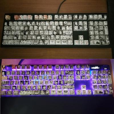 PBT 108 Key Ahegao Keycap Dye Sublimation OEM Profile Anime Keyboard Keycap 1XCB