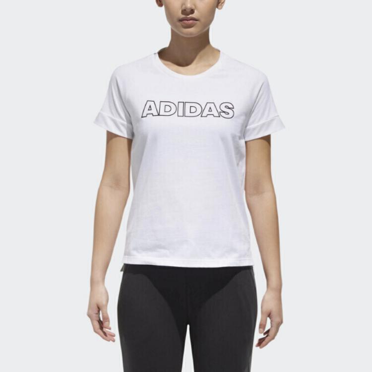 Adidas Comfortable Breathable Round Neck Short Sleeve T-Shirt Women Tops White DT8327