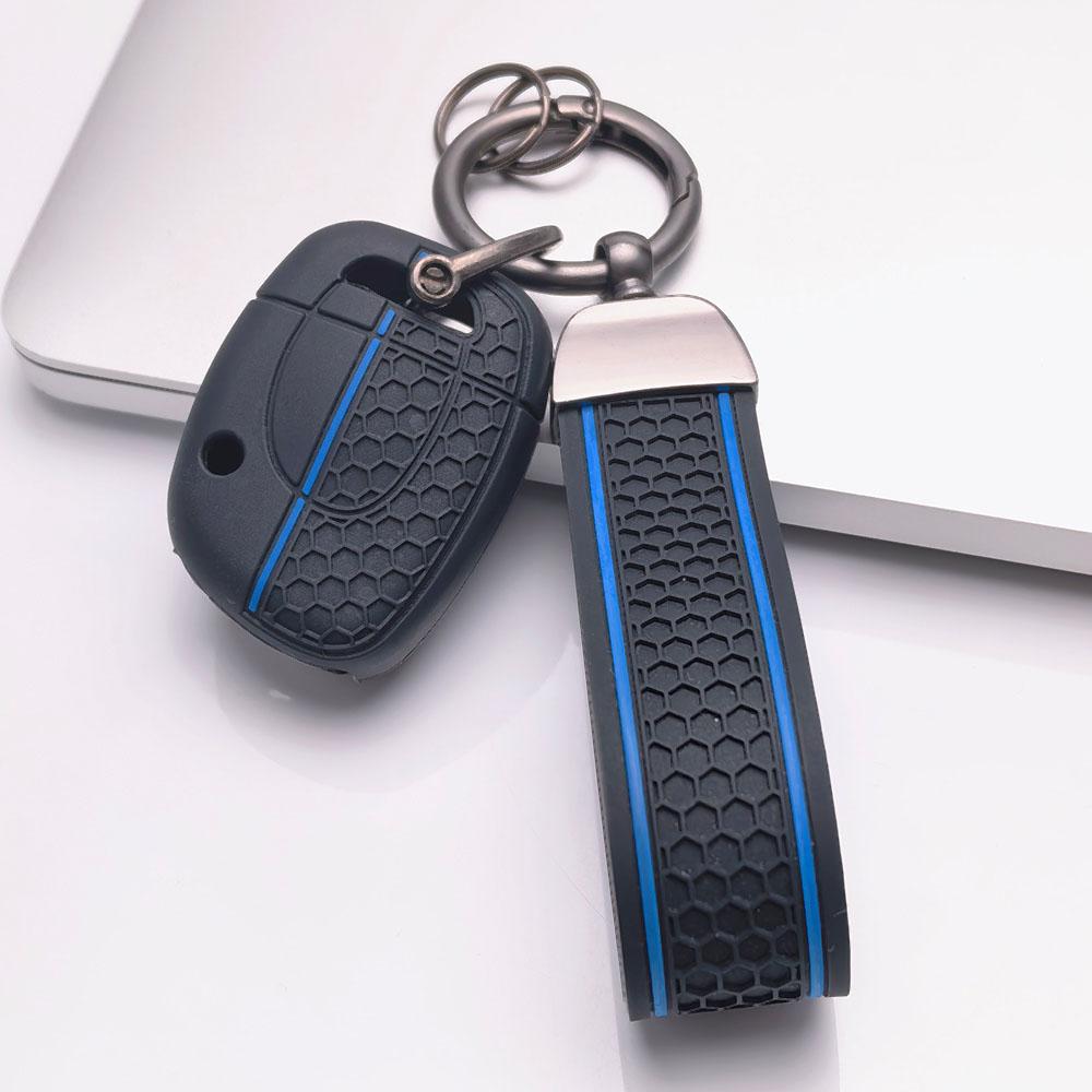 Premium Silicone Car Key Fob Cover For Renault Clio Megane Kadjar Captur Koleos Arkana With Keychain Soft Silicone Car Interior Accessories