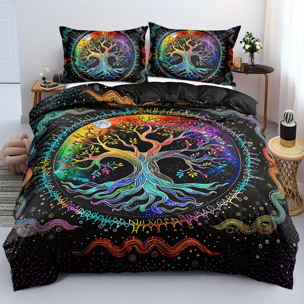 

3pcs Colorful Bedding Set Celtic Tree of Life 3D Printed Cozy Soft Duvet Cover King Queen Twin Size Birthday Gift Bedroom Decor EU Single 135x200cm