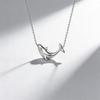 Silver Clavicle Chain Elegant Zircon Pendant Gift Whale Pendant Necklace  Jewelry