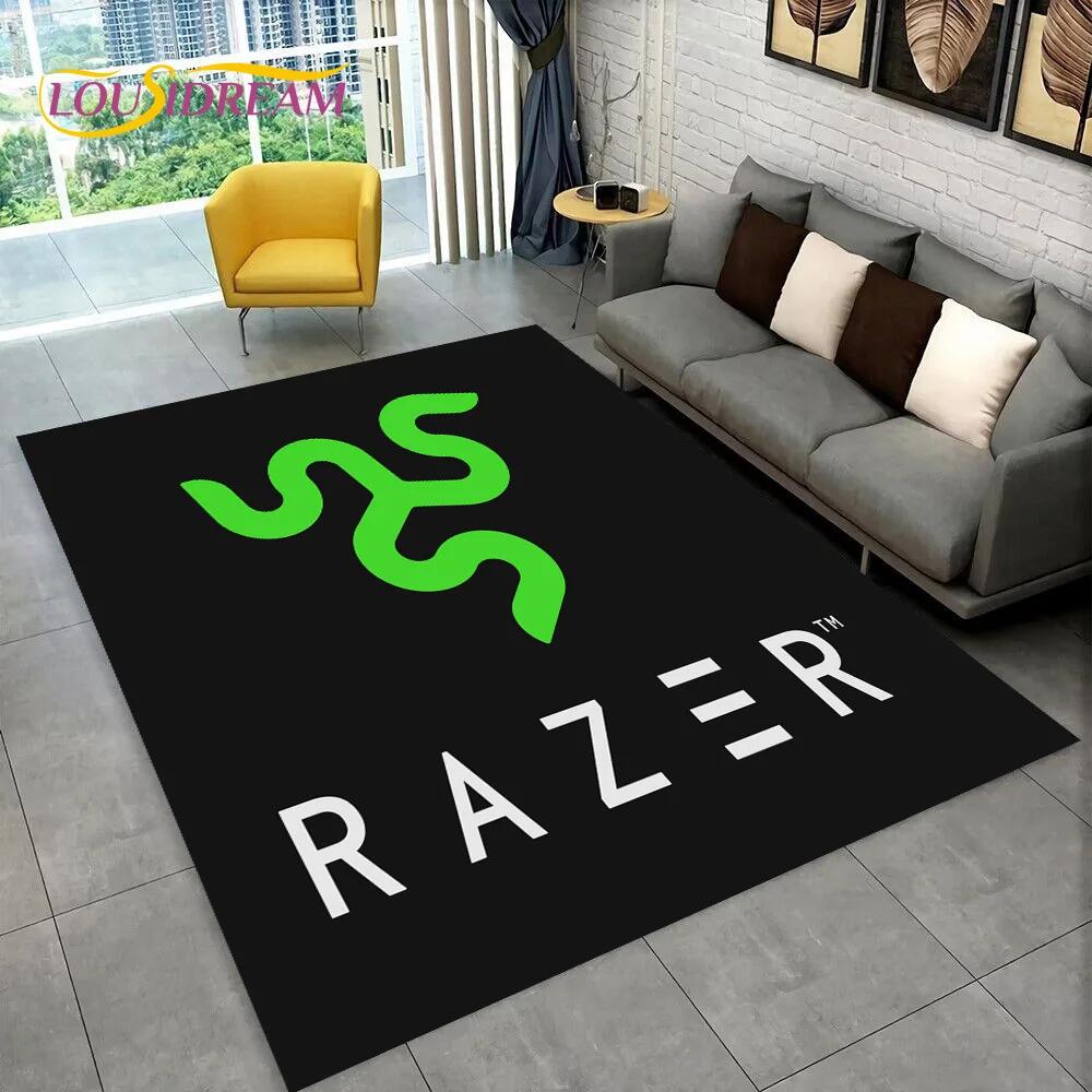 Dywanik 3D z logo Razer Gra Gracz Wąż do domu salonu sypialni sofy wycieraczka dekoracyjna, dywanik do zabawy dla dzieci antypoślizgowa mata podłogowa