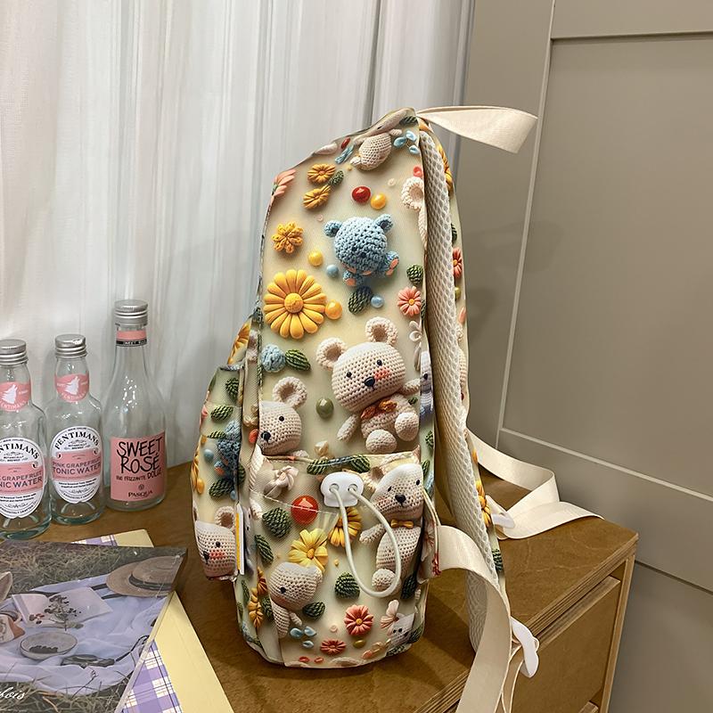 Three-Dimensional Cartoon Backpack for Junior High School Students Lightweight Schoolbag Printed Small Backpack