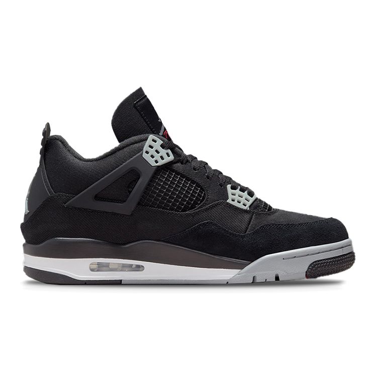 Air Jordan 4 Retro SE GS Tela Nera Scarpe da Ginnastica per Bambini Bianco Rosso Fuoco Grigio Acciaio Chiaro DV0553-006