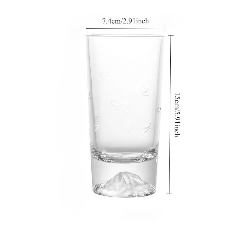 310ml/350ml Wine Glass Dark Engraved Star Fuji Mountain Glass Ancient Crystal Glass Whisky Glass Foreign Wine Glass Beer Glass