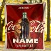 Cocacola Vintage Bottle Design Outdoor Customize Your Name Blanket Soft Lightweight Comfortable Allseason Multiuse Blanket For Travel Camping Picnic