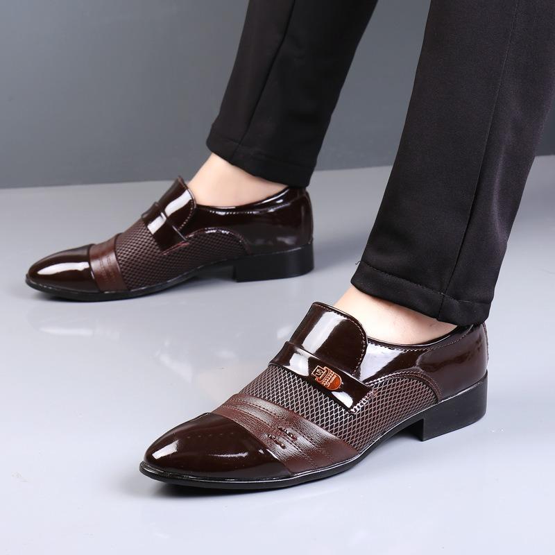 Fashion Men Casual Leather Shoes Fashion Pointe Dress Shoes Luxury Loafers Classic Business Formal Shoes for Men Slip On Oxford Footwear