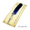 1 Set Vintage Feather Pen with 5 Pen-Nibs Oblique Pen Set Retro Calligraphy Feather Dip Pen Creative Birthday Holiday Gift Set