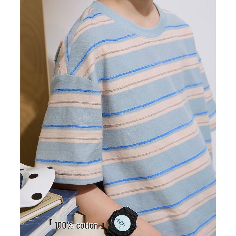 Kids' Striped Pure Cotton Short Sleeve T-Shirt