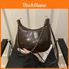 Pu Retro Shoulder Bag For Women With Zipper Closure And Cell Phone Pocket For Daily Use
