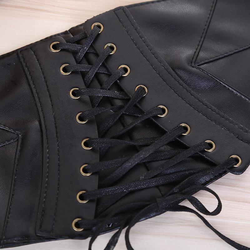 Women'S Extra Wide Waist Elastic Waist Seal Black Elastic Wide Belt Skirt
