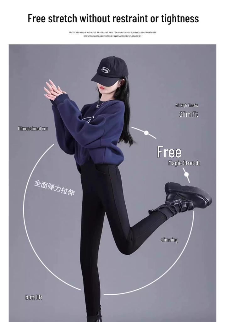 2025 Plus Size Velvet Thermal Leggings for Women - Winter Slimming Thickened Cotton Skinny Pants (Up to 200 Jin)