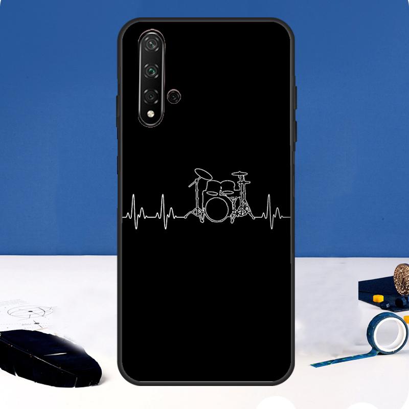 Musical Instrument Drum Case For Huawei Nova 12i 7i 8i 11i 12s 11 9 10 SE Y60 Y61 Y70 Y72 Y73 Y90 Y91 P30 P40 Lite