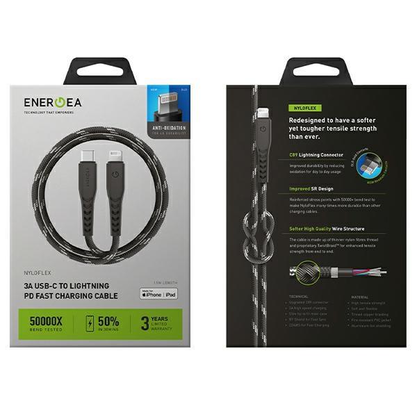 ENERGEA Nyloflex USB-C - Lightning C94 MFI cable 1.5m black/black