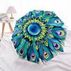 1pc Peacock Feather Mandala Automatic Folding Umbrella - Portable 3-Fold Design, 8-Bone Iron Frame Outdoor Umbrella, Ideal Gift for Fans, Travelers, D