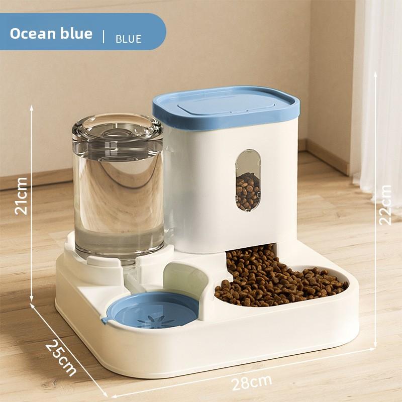 

Cat Bowl, Dog Bowl, Cat Food Bowl, Cat Food Automatic Integrated Feeder, Drinking Water Bowl, Pet Supplies, Drinking Water Double Bowl небо синє кольору