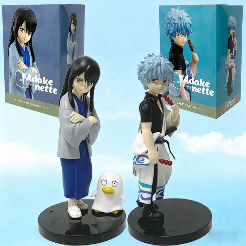 Neu auf Lager 14CM Anime Gintama Figur Sakata Gintoki Katsura Kotarou Animationsmodell Spielzeug Geschenke Sammlung Dekoration Ornamente