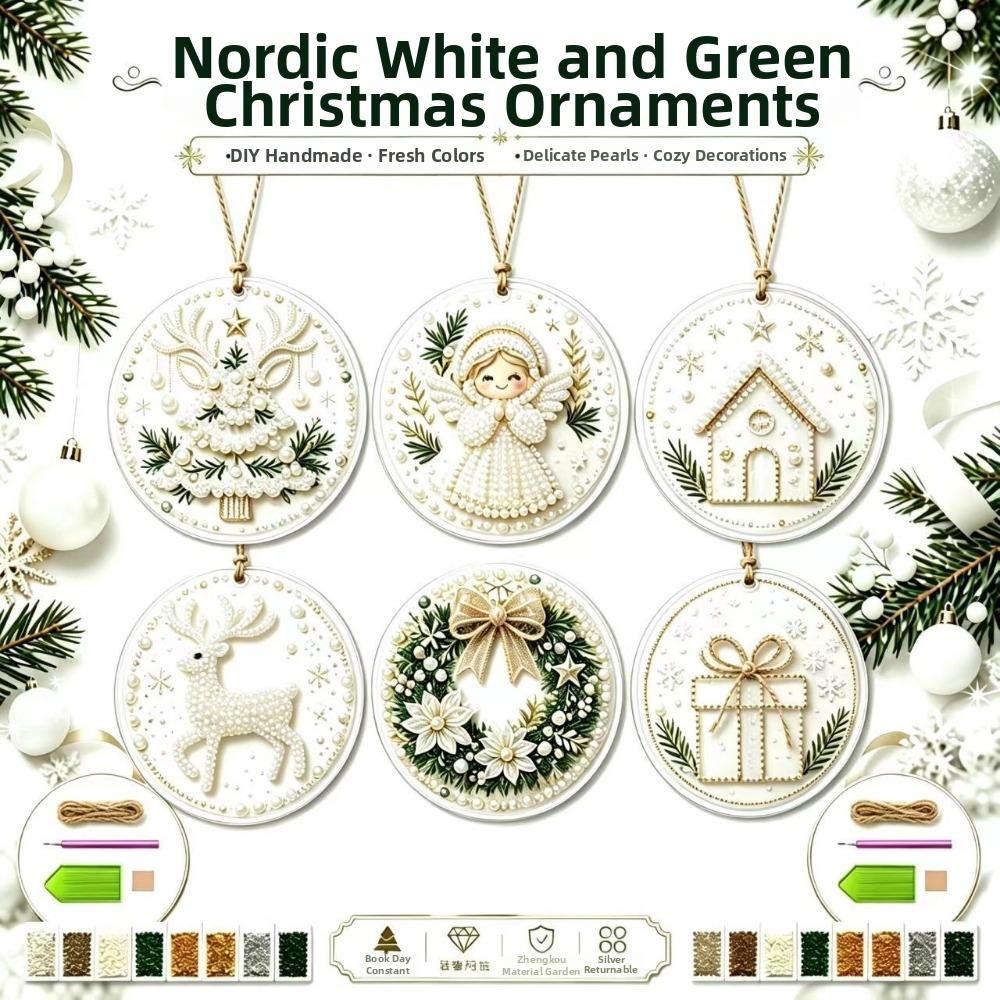 6pcs Deer Tree Christmas DIY Hanging Ornaments Santa Claus Christmas Craft Decoration Festival