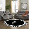 Musical Note Black White Piano Key Printed Round Carpets Area Rugs for Home Living Room Bedroom Floor Decoration