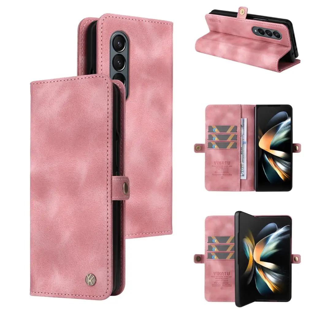 Shockproof Case For Samsung Galaxy Z Fold 6 Z Fold 4 Flip Cover Folding Machine Leather Sheath Protective For Sam Z Fold 3 Cover
