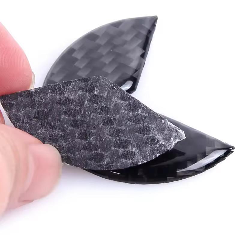 MEA4 Car Interior Carbon Fiber Steering Wheel Emblem Trim Cover Accessories For Mercedes-Benz GLC X253 X254 C-Class W205 W206 A-Class
