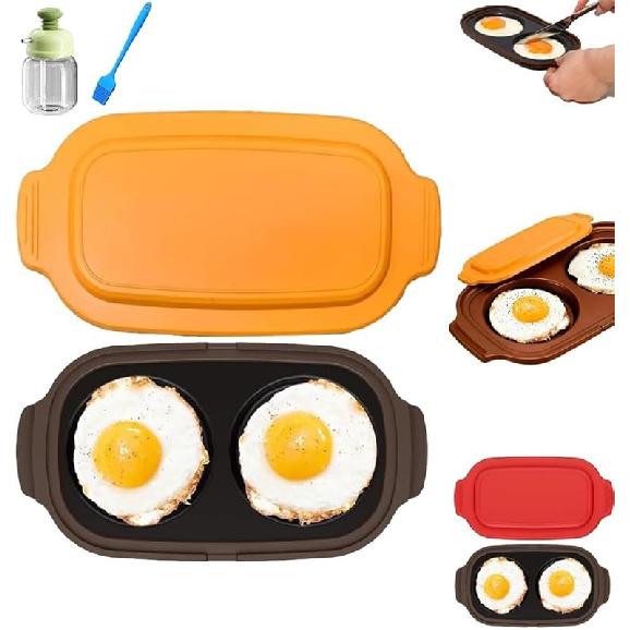 

Микроволновая яйцеварка быстрого нагрева, портативная сковорода с антипригарным покрытием, многоразовые чашки для яиц-пашот с крышками для сэндвичей на завтрак оранжевый