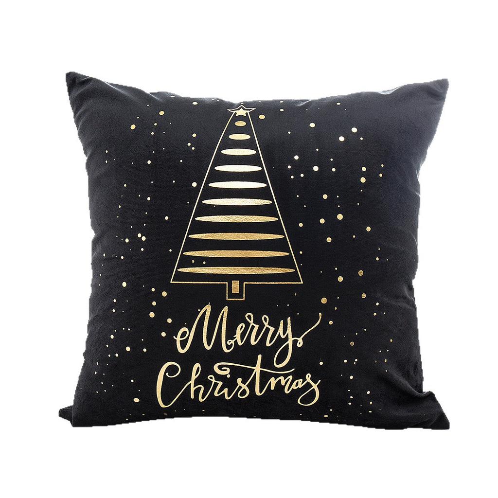 Christmas Atmosphere Bronzing Craftsmanship Festive Feel Pillow Cover Fabric Soft and Comfortable Home Sofa Pillow Bedside Cushion
