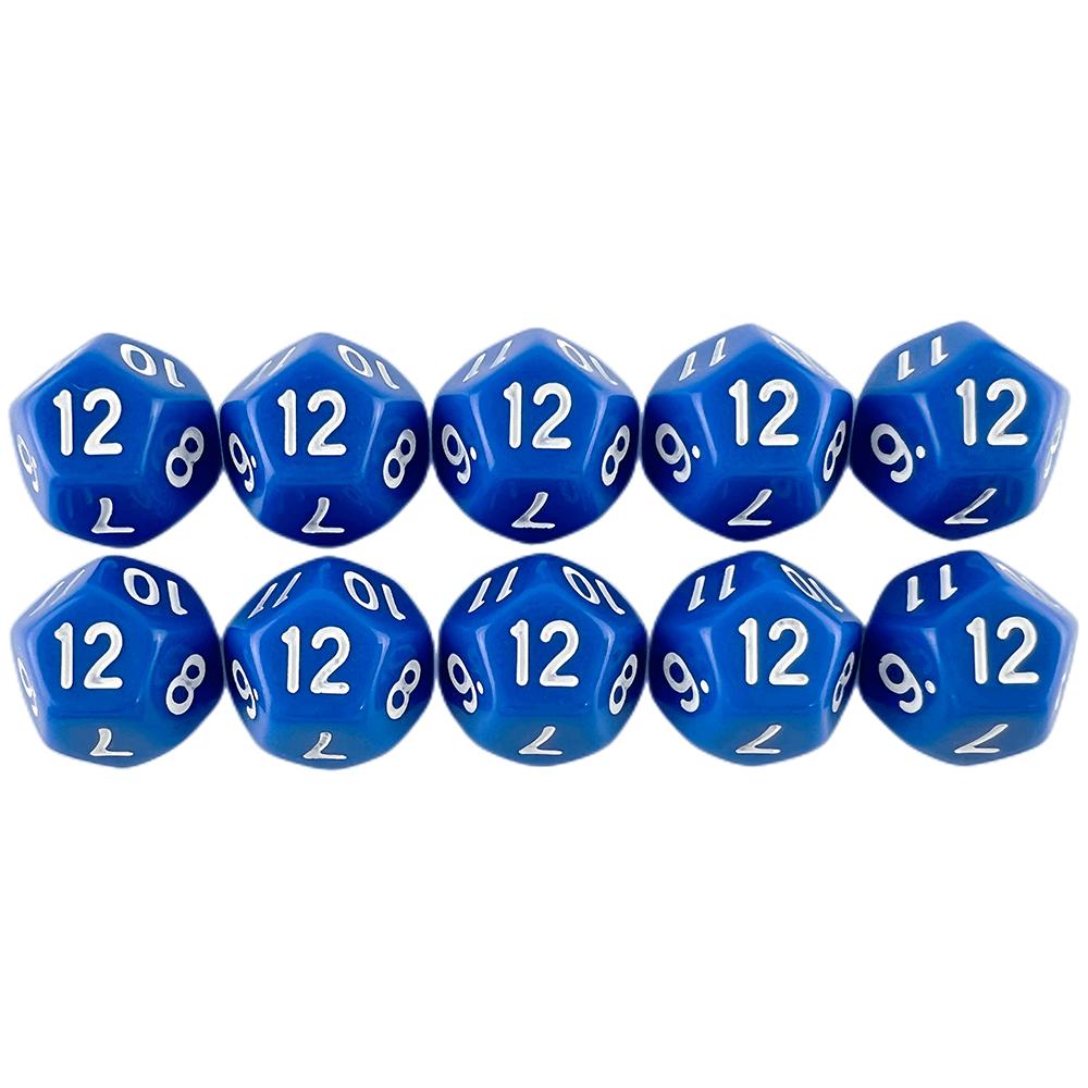 Multi-sided Dice 177mm TRPG DND Digital Dice Game Collection 12 Sided 10 Pieces for Board Games