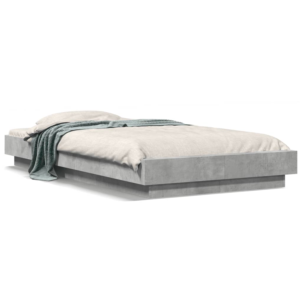 Bed Frame Concrete Grey 75 x 190 cm Particleboard
