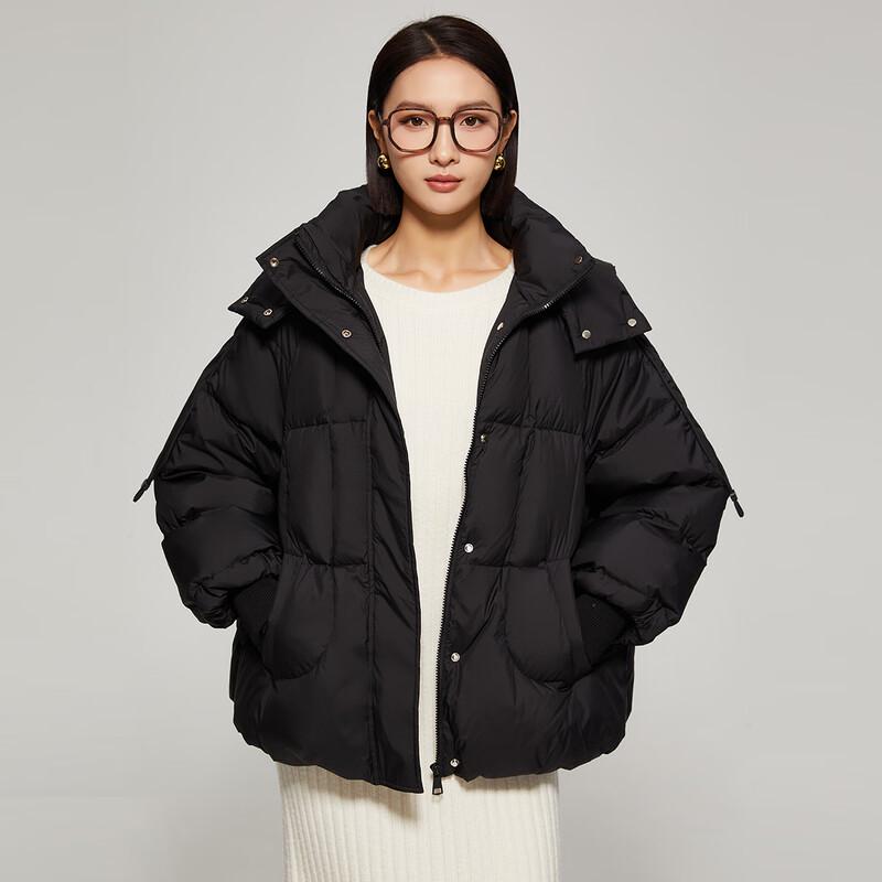 TATU Women's Double-Layer Hooded Short Puffer Down Jacket