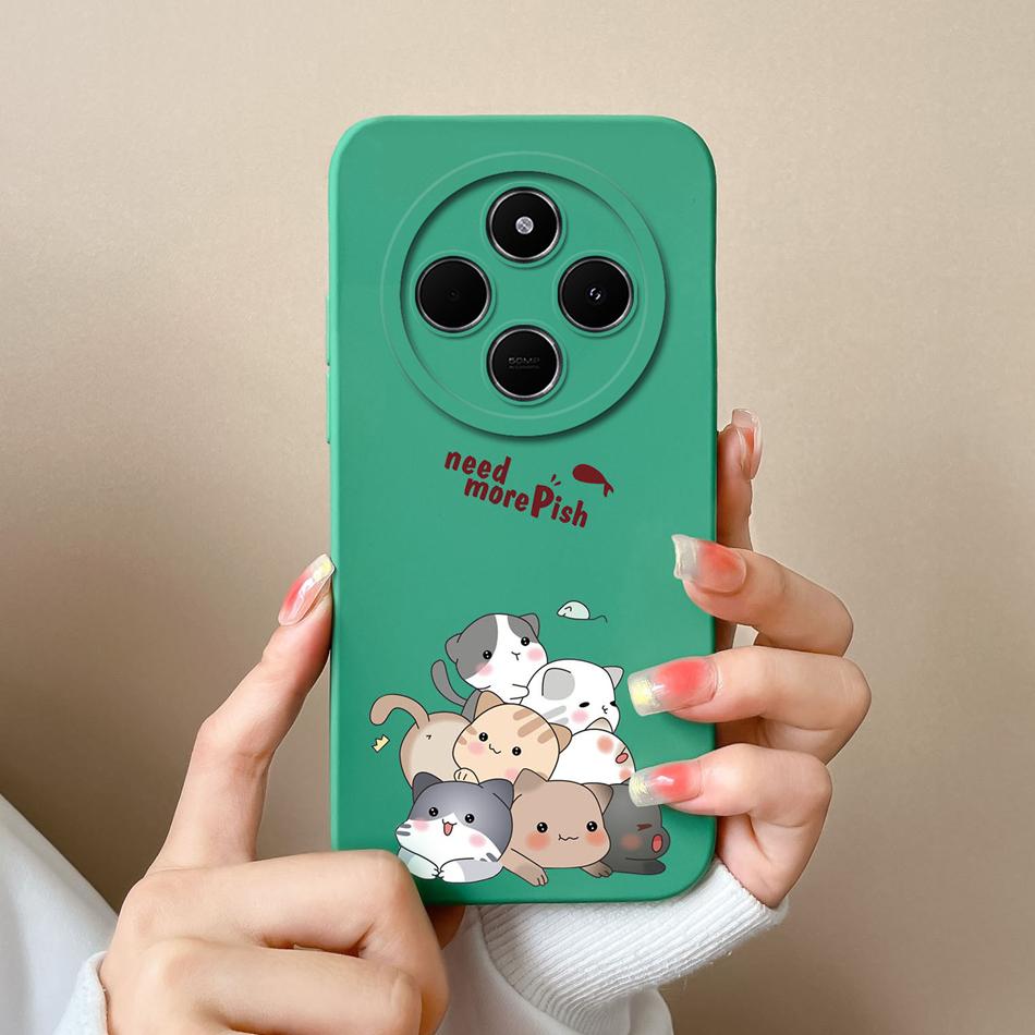 For Poco C75 Phone Case Cute Cartoon Bumper For Poco C 75 Soft Smooth Liquid Silicone Full Protection Shockproof Back Covers