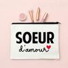 I Am an Almost Perfect Sister French Print Makeup Bag Zipper Cosmetic Case Travel Neceser Toiletry Storage Bags Gift for Sisters