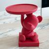 Bear Key Dish Bowl for Entryway Table 3D Printed Cute Bear Statue with Tray Cartoon Animal Figurine Candy Dish for Indoor Home Decor